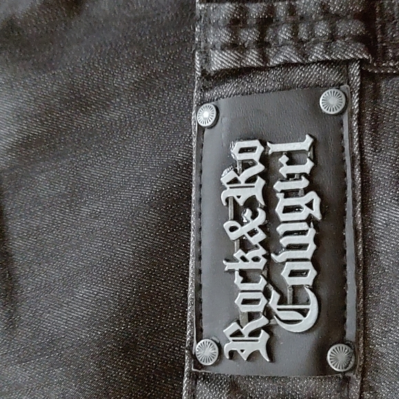 Rock and Roll Cowgirl low-rise Bootcut Charcoal denim jeans 32x34. - Picture 11 of 11